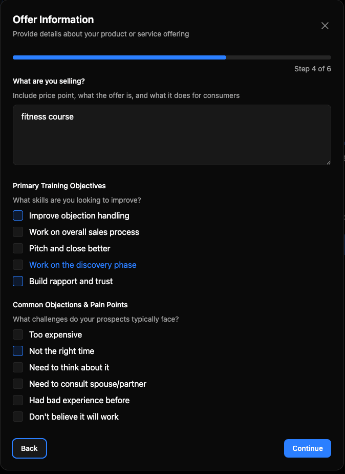 Set training parameters