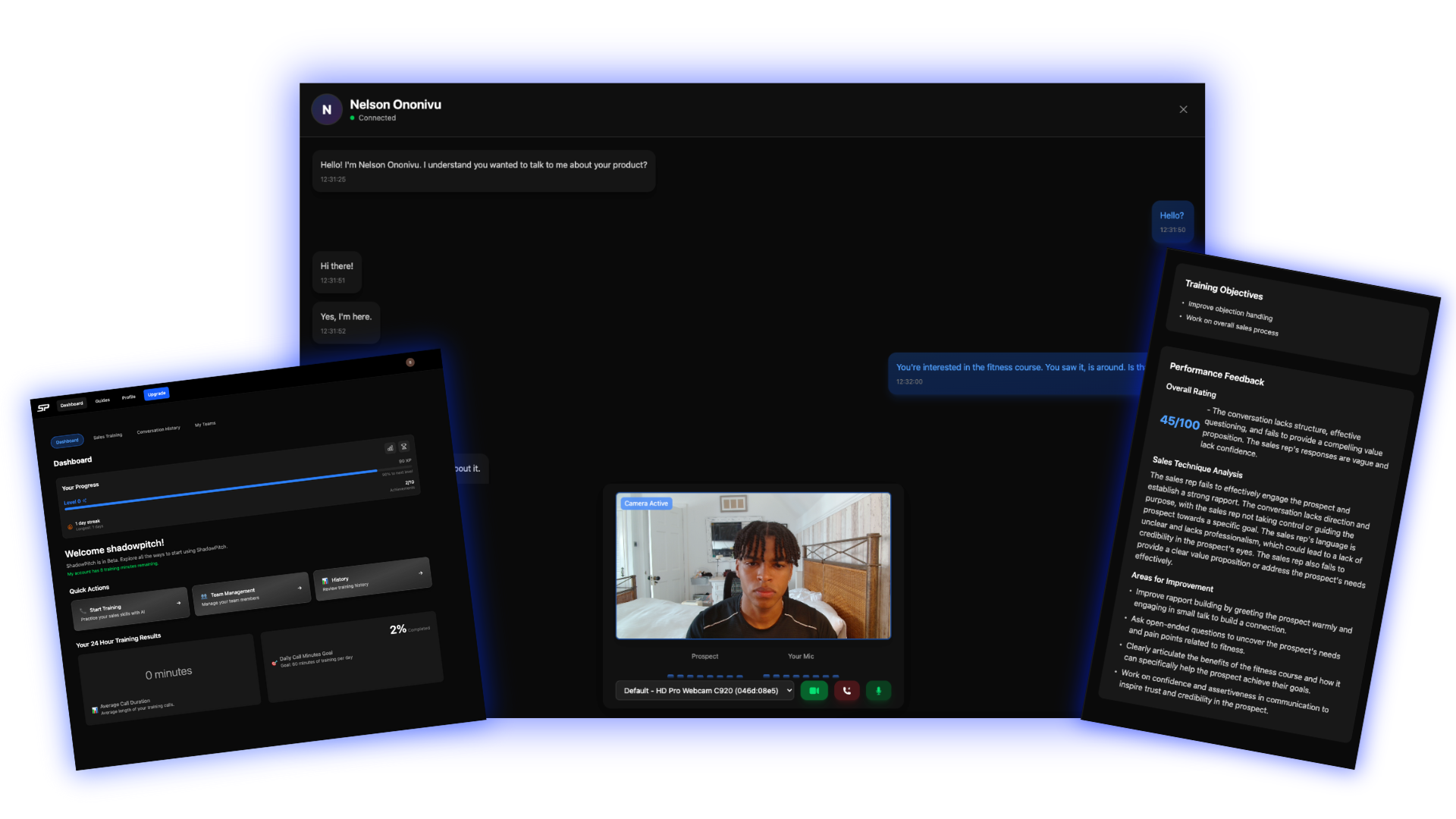 ShadowPitch Platform Screens
